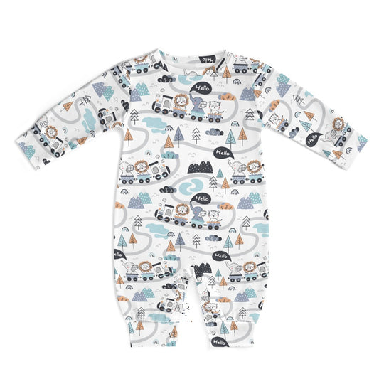 Animal Train Baby Romper